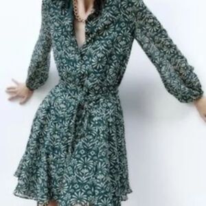ZARA Mini Dress Floral Chiffon